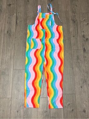 Medium rainbow overalls striped